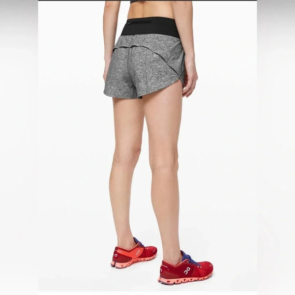 Lululemon Speed Up Short Long 4" Updated Fit Heather Lux Multi Black Sz 10 tall - Picture 2 of 6